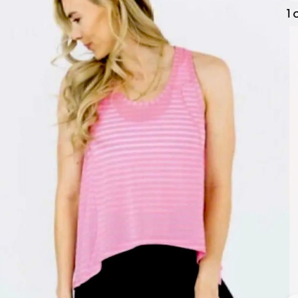 Zyia Pink White Nimbus Split Back Tank size S